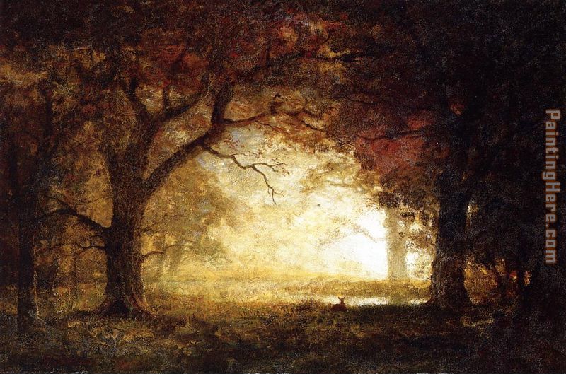 Forest Sunrise painting - Albert Bierstadt Forest Sunrise art painting